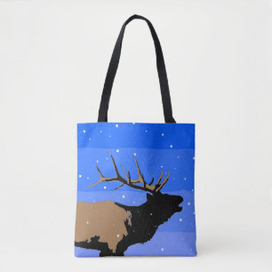 Bugling Elk in Winter - Originele Wilde Kunst Draagtas