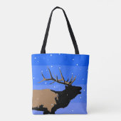 Bugling Elk in Winter - Originele Wilde Kunst Draagtas (Achterkant)