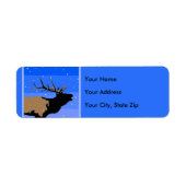 Bugling Elk in Winter - Originele Wilde Kunst Etiket (Voorkant)