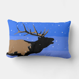 Bugling Elk in Winter - Originele Wilde Kunst Kussen