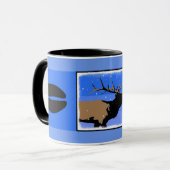 Bugling Elk in Winter - Originele Wilde Kunst Mok (Voorkant links)