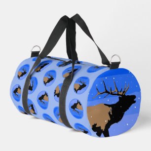Bugling Elk in Winter - Originele Wilde Kunst Plunjezak