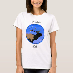Bugling Elk in Winter - Originele Wilde Kunst T-shirt