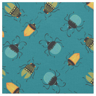 Bugs Beetles Mid Century Mod Cute Stof