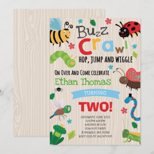 Bugs Birthday Invitation Boy Bugs Birthday Party Kaart