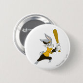 BUGS BUNNY™ Batter staat op Ronde Button 5,7 Cm (Voorkant /achterkant)