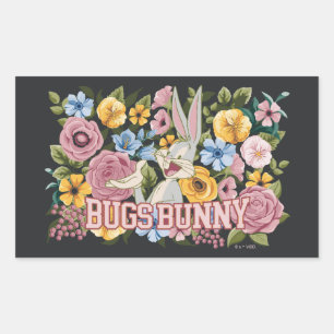BUGS BUNNY™ Borduurwerk Bloem Grafisch Rechthoekige Sticker