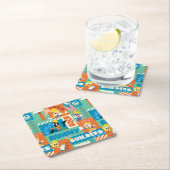 BUGS BUNNY BOUWDERS™| Patroon TR tekens Vierkante Kartonnen Onderzetter (Insitu)