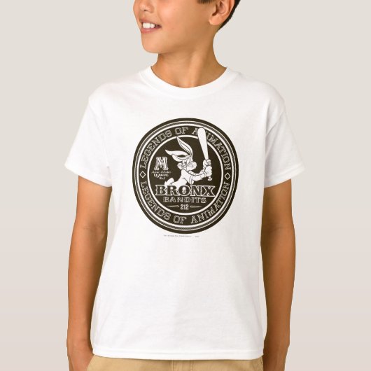 BUGS BUNNY™ Bronx Bomber Ronde Logo B/W T-shirt (Voorkant)