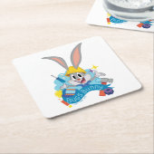 BUGS BUNNY BUILDER™| BUGS BUNNY™ Character Art Vierkante Kartonnen Onderzetter (Schuin)
