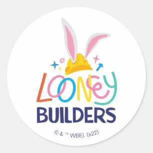 BUGS BUNNY BUILDER™ Logo met hard Pet gestapeld Ronde Sticker