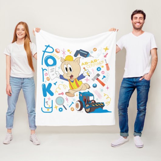 BUGS BUNNY BUILDER™| Porky Pig Work Tools Fleece Deken (In situ)