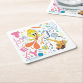 BUGS BUNNY BUILDER™| TWEETY™-werkmiddelen Vierkante Kartonnen Onderzetter (Schuin)