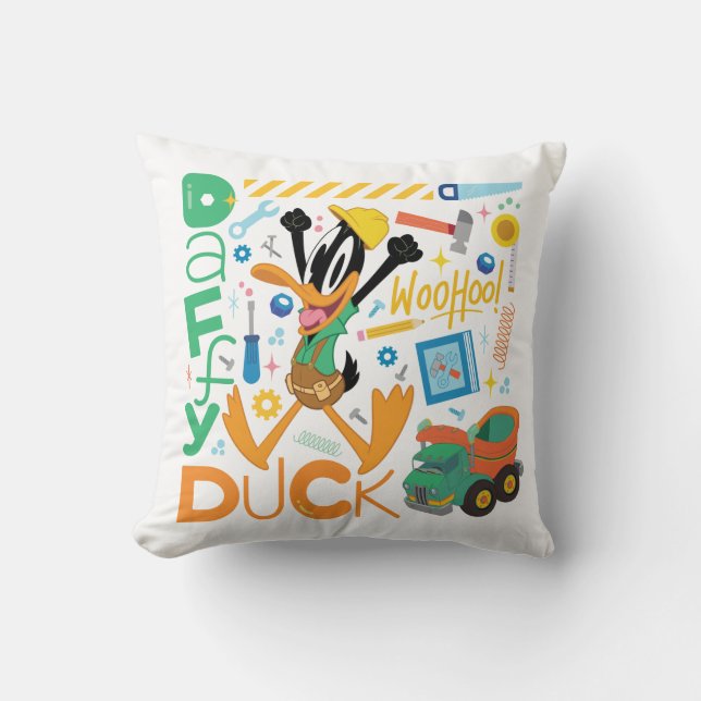 BUGS BUNNY BUILDERS™| DAFFY DUCK™ Worktools Kussen (Voorkant)