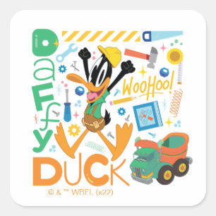 BUGS BUNNY BUILDERS™ DAFFY DUCK™ Worktools Vierkante Sticker