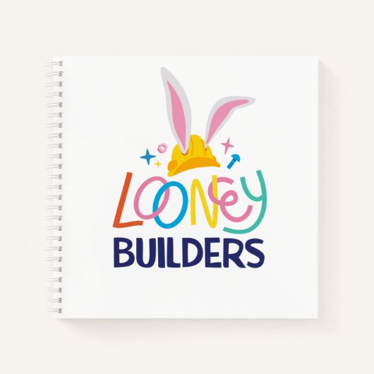 BUGS BUNNY BUILDERS™| Hard Hat Gestapeld Logo Notitieboek (Voorkant)
