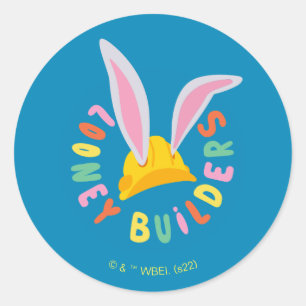 BUGS BUNNY BUILDERS™ Logo cirkel met bouwhelm Ronde Sticker