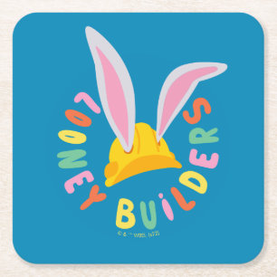 BUGS BUNNY BUILDERS™ Logo voor harde Petten Vierkante Kartonnen Onderzetter