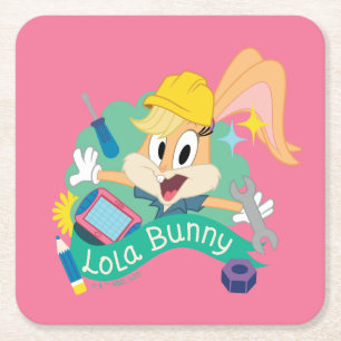 BUGS BUNNY BUILDERS™ Lola Bunny Character Graphic Vierkante Kartonnen Onderzetter
