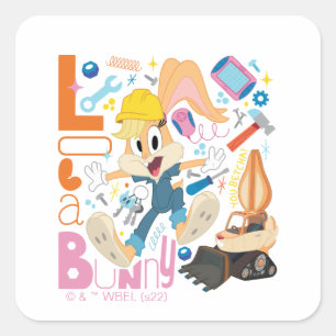 BUGS BUNNY BUILDERS™ Lola Bunny Werk Gereedschap Vierkante Sticker
