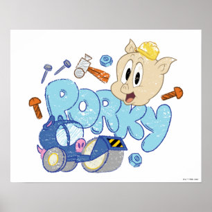 BUGS BUNNY BUILDERS™  Porky-schets kunst Poster