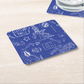 BUGS BUNNY BUILDERS™| Schets blauwdruk Patroon Vierkante Kartonnen Onderzetter (Schuin)