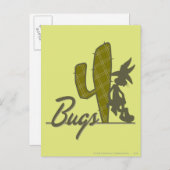 BUGS BUNNY™ Cowboy Leanking on Cactus Briefkaart (Voorkant / Achterkant)