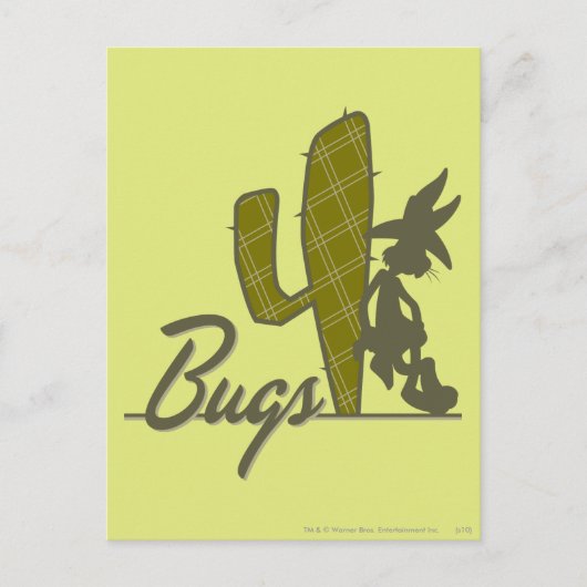BUGS BUNNY™ Cowboy Leanking on Cactus Briefkaart (Voorkant)