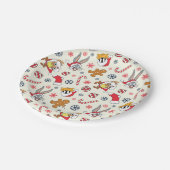 BUGS BUNNY™, DAFFY DUCK™ & Lola Christmas Pattern Papieren Bordje (Gekanteld)