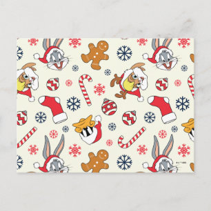 BUGS BUNNY™, DAFFY DUCK™ & Lola Kerstpatroon Briefkaart