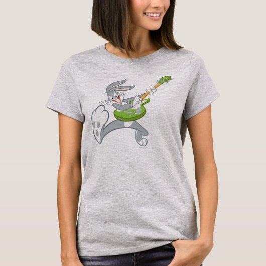 BUGS BUNNY™ draait op gitaar T-shirt (Voorkant)