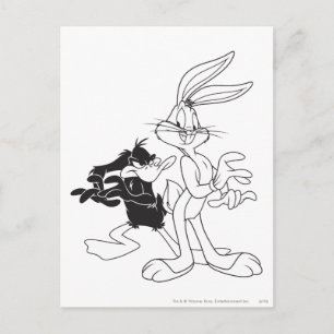 BUGS BUNNY™ en DAFFY DUCK™ Briefkaart