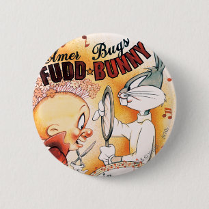 BUGS BUNNY™ en ELMER FUDD™ Musical Ronde Button 5,7 Cm