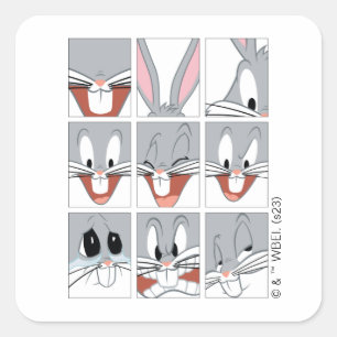 BUGS BUNNY™ Expression Blokken Vierkante Sticker