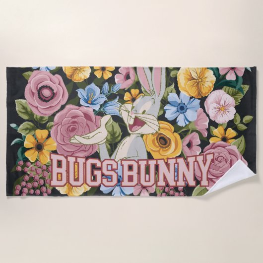 BUGS BUNNY™ Floral Embroidery Graphic Strandlaken (Voorkant)