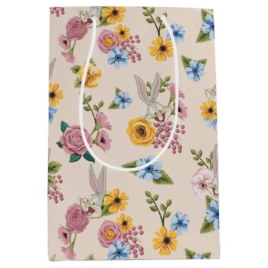 BUGS BUNNY™ Floral Embroidery Pattern Medium Cadeauzakje (Voorkant)