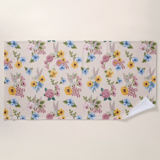 BUGS BUNNY™ Floral Embroidery Pattern Strandlaken (Voorkant)