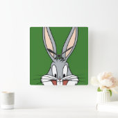 BUGS BUNNY™-glimlach Vierkante Klok (Huis)