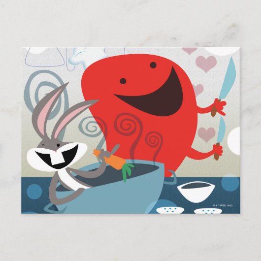 BUGS BUNNY™ & Gossamer Whimsical Meal Prep Briefkaart (Voorkant)