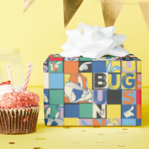 BUGS BUNNY™ Kleurrijke Naam en Gezichtschecker Cadeaupapier