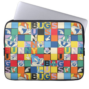 BUGS BUNNY™ Kleurrijke Naam en Gezichtschecker Laptop Sleeve