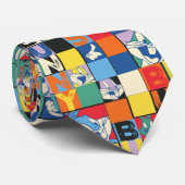 BUGS BUNNY™ Kleurrijke Naam en Gezichtschecker Stropdas (Opgerold)