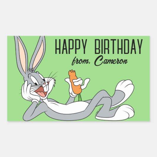 BUGS BUNNY™ liggen | Gefeliciteerd Rechthoekige Sticker (Voorkant)