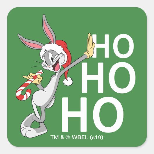 BUGS BUNNY™ met snoepriet Vierkante Sticker (Voorkant)