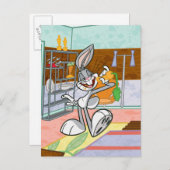 BUGS BUNNY™ met wortel Briefkaart (Voorkant / Achterkant)