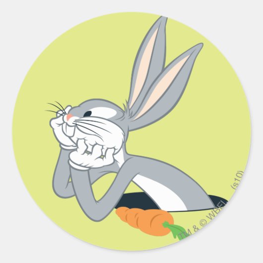BUGS BUNNY™ met wortel Ronde Sticker (Voorkant)