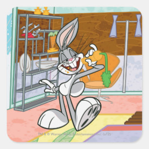 BUGS BUNNY™ met wortel Vierkante Sticker