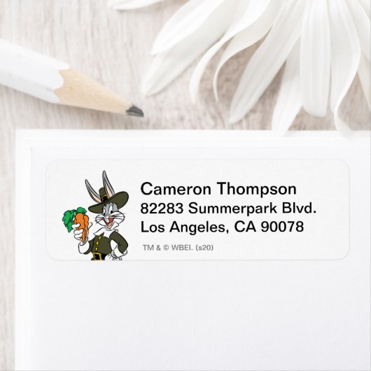 BUGS BUNNY™ Pilgrim Thanksgiving Etiket (Insitu)