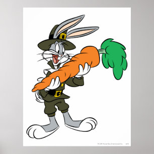 BUGS BUNNY™ Pilgrim Thanksgiving Wortel Poster