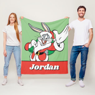 BUGS BUNNY™ Santa Waving Fleece Deken